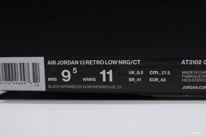 Cheap TBkick Clot x 13 Low AT3102-006 Air Infrared Black Jordan 0708